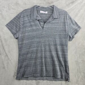 Orlebar Brown Mens Medium Grey‎ Short Sleeve Polo Shirt Cotton